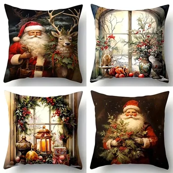 Santa Festive Pillow Cover 1