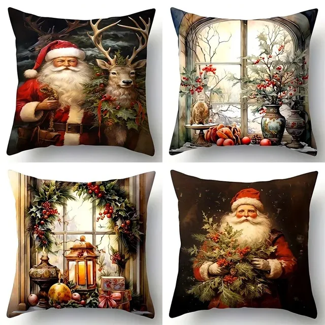 Santa Festive Pillow Cover 1