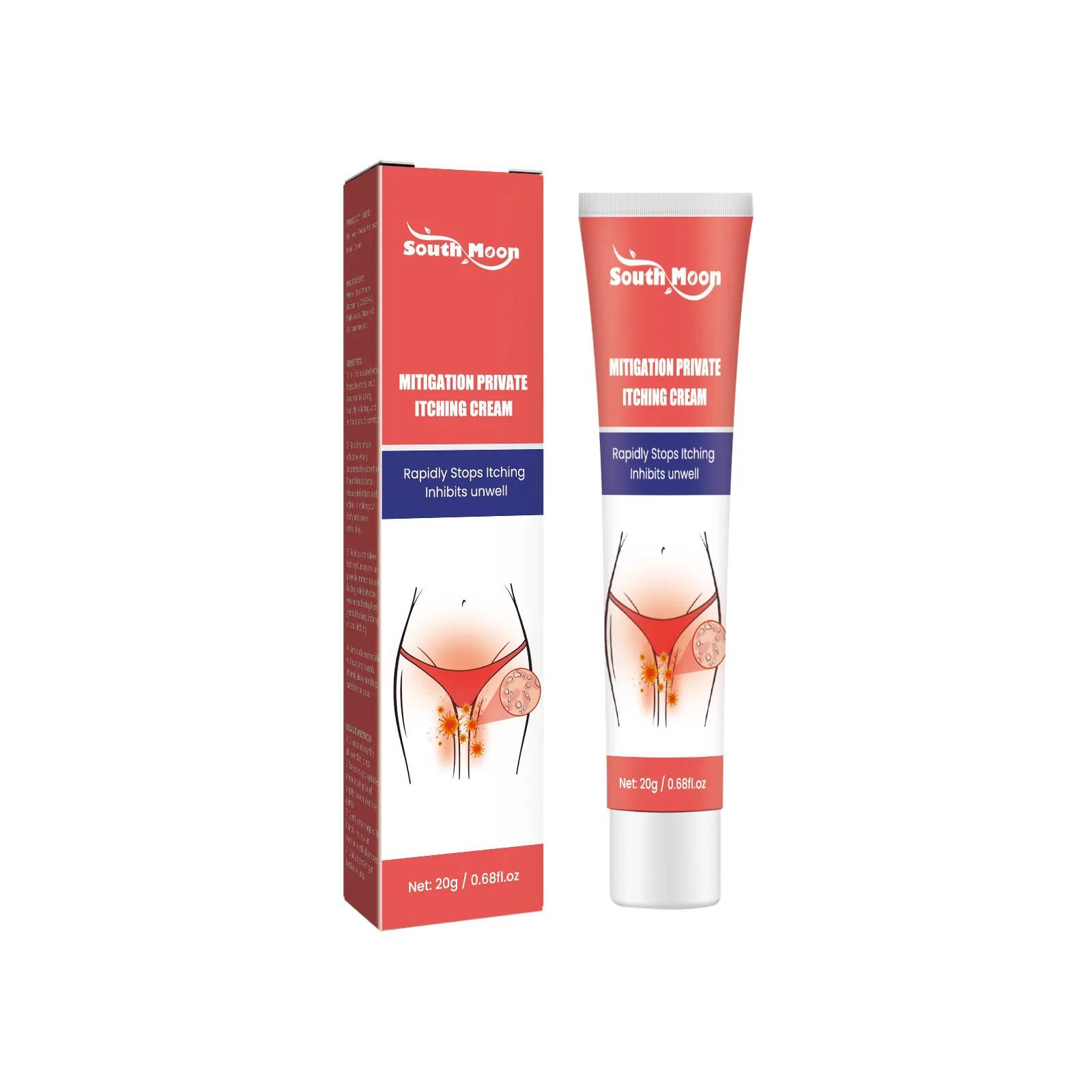 Private Antipruritic Cream Remove Odor Vaginitis Relief Redness Pain Genital Pruritus Dermatitis Vaginal Antibacterial Care 20g