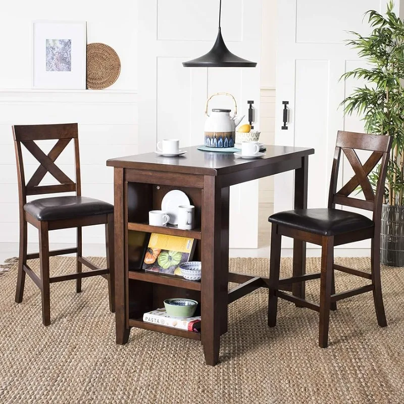 

Safavieh Home Collection Everest 3 Piece Pub Set Mahogany and Black Table & Chair Sets