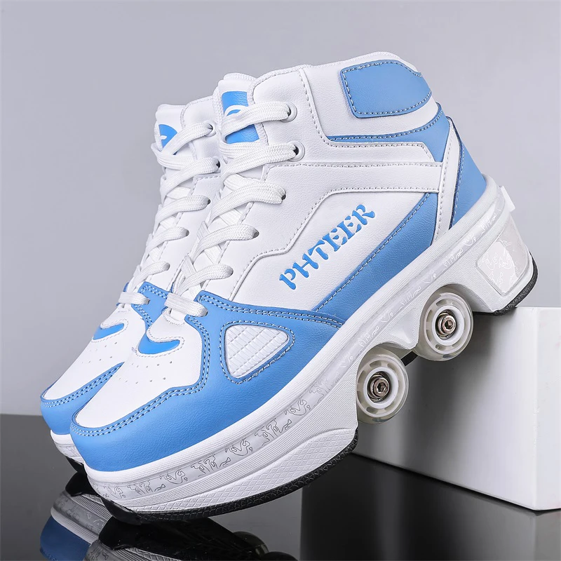 New Deformation Roller Skate Shoes for Kids Parkour Roller Shoes