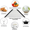Roll Up Triangle Dish Drying Rack Kitchen Sink Organizer Corner Over the Sink Sponge Rag Holder Foldable Stainless Steel Drainer 4