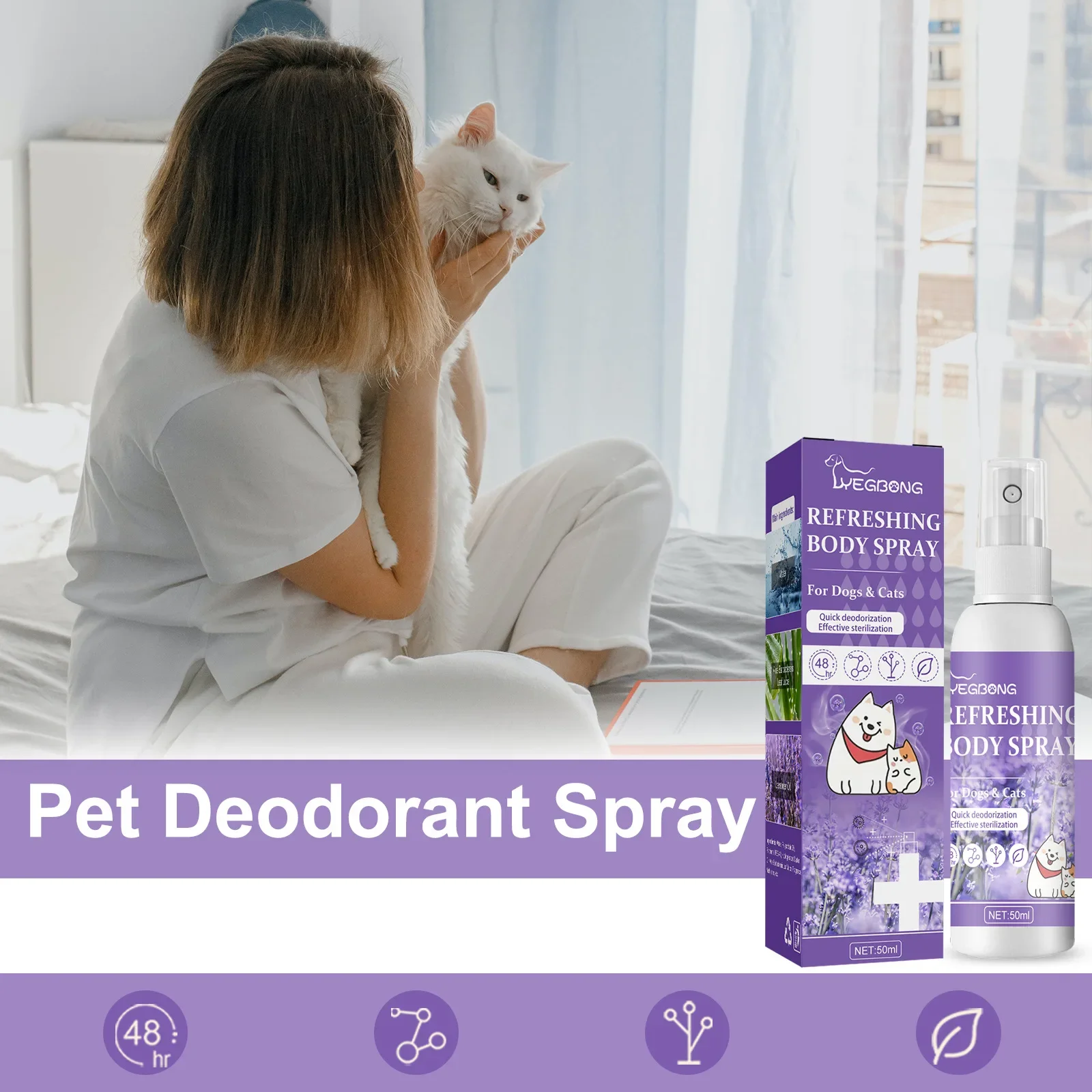 Pet Deodorant Spray Dog Cat Body Odor Feces Cleaning Deodorant Indoor Fresh