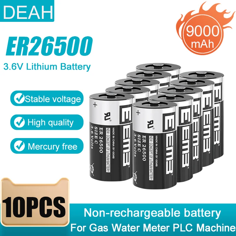  100Pack EEMB ER26500 C Size 3.6V Lithium Battery High Capacity  Li-SOCL₂ Non-Rechargeable Battery LS26500 SB-C01 TL-2200 for Automobile  tire pressure monitor,Smart card,Electricity meter,Wireless tools : Health  & Household