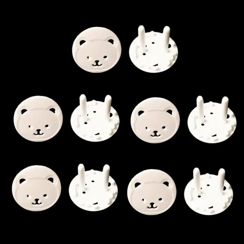 Cute Bear Power Socket Cover Plugs Child Baby Safety Protector Electric Shock Guard Cap 6Pcs