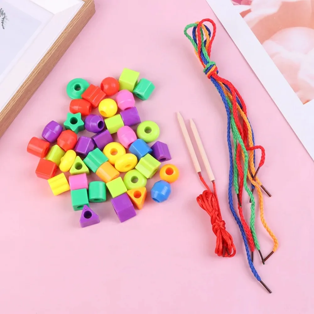 

Training Toys Montessori Kids Primary Lacing Beads Crafts Plastic Lacing Beads Toy Star Stringing Toy Rainbow Lacing Beads Toys