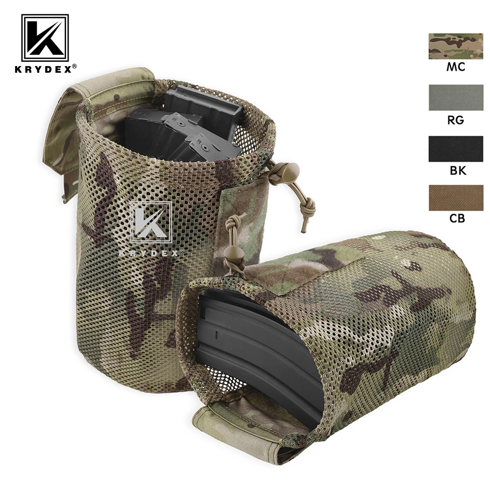 Krydex500DNylonTacticalMeshDumpPouchMOLLEBeltDropFoldable