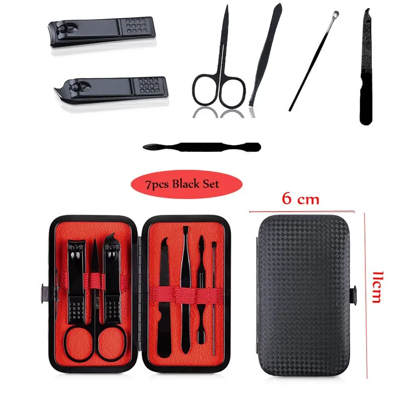 Manicure Cutters Nail Clipper Set Stainless Steel Ear Spoon Pedicure Scissors Tool 7or 18pcs