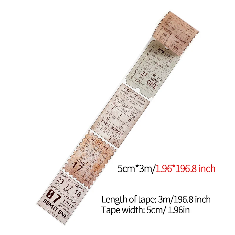 Stationery Tapes 1 Roll Vintage Washi Tape European American Retro Style Creative Manual Ledger Decorative Tape DIY Scrapbooking Material 5cm*3m