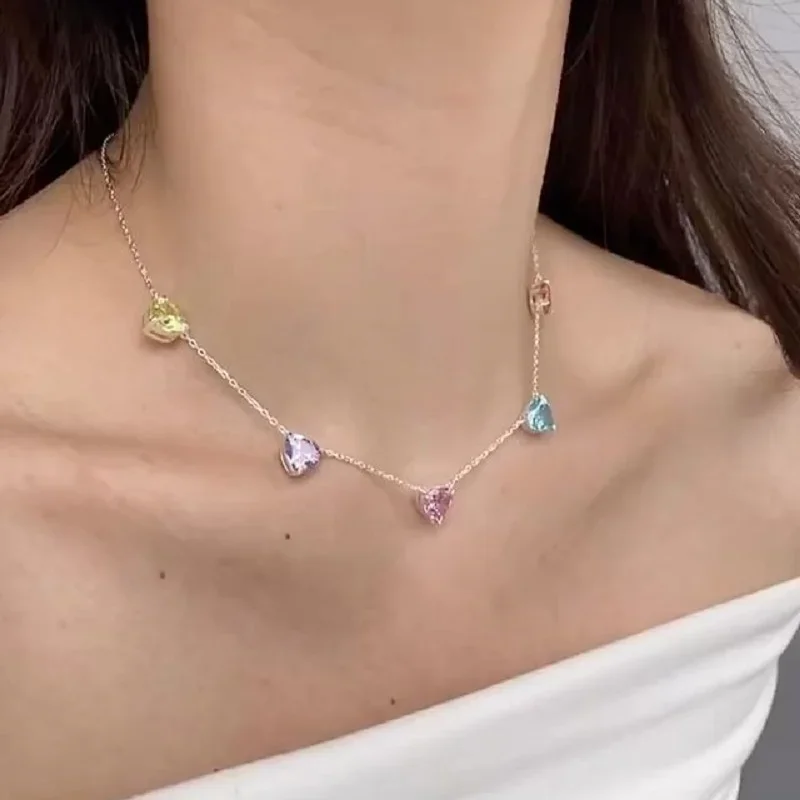 الباستيل الملونة المختنق قلادة للنساء ، كبير على ش...