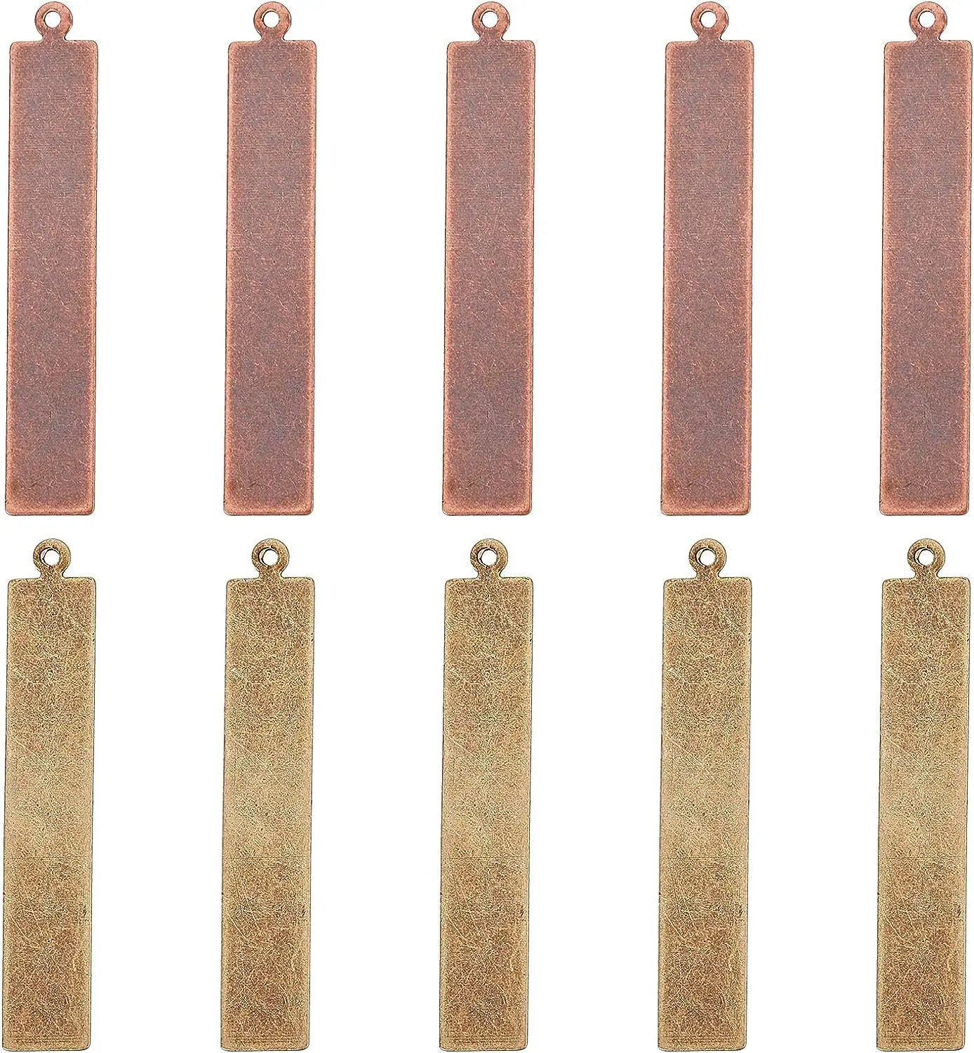 

40pcs 2Colors Brass Engraving Blanks 1.6 x 0.2In Rectangle Blank Stamping Tag Pendants Charms for Bracelet Necklace Pendant
