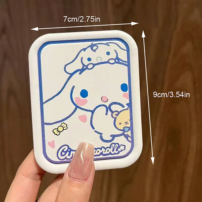 Cartoon Cute Sanrio Cinnamoroll Folding Makeup Mirror Portable Pocket Mirror Rectangle Cosmetic With Comb For Women Girls