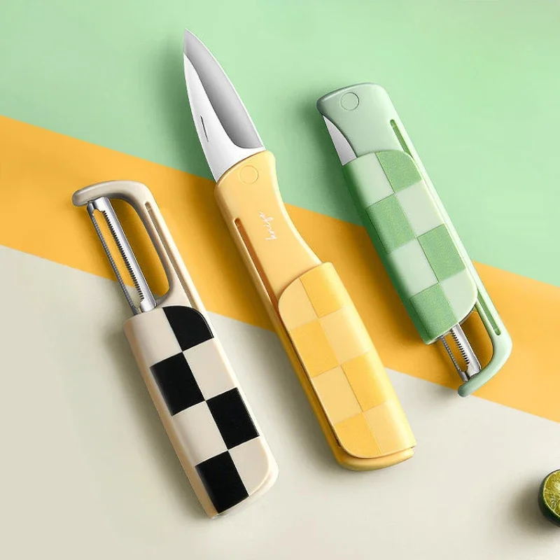 Home fruit knife stainless steel portable dual-head dual-use scraper two-in-one multifunctional fruit peeler