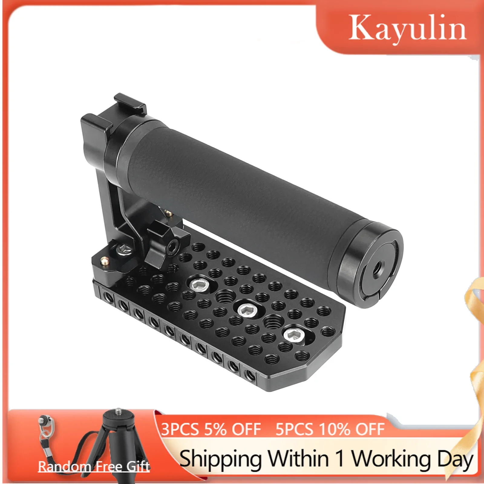 

Kayulin Top Handle Grip With NATO Rail Bar & Top Cheese Plate with 1/4"-20 & 3/8"-16 Threads for BMD Blackmagic Design URSA Mini