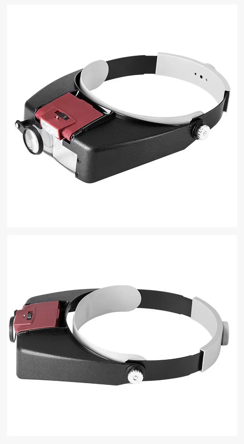Head Mounted Binocular Magnifying Glass with LED Light Wearable Magnifying Glass for Reading Books Repairing Watches magnifying glass headband magnifier reading magnifier head wearing magnifier