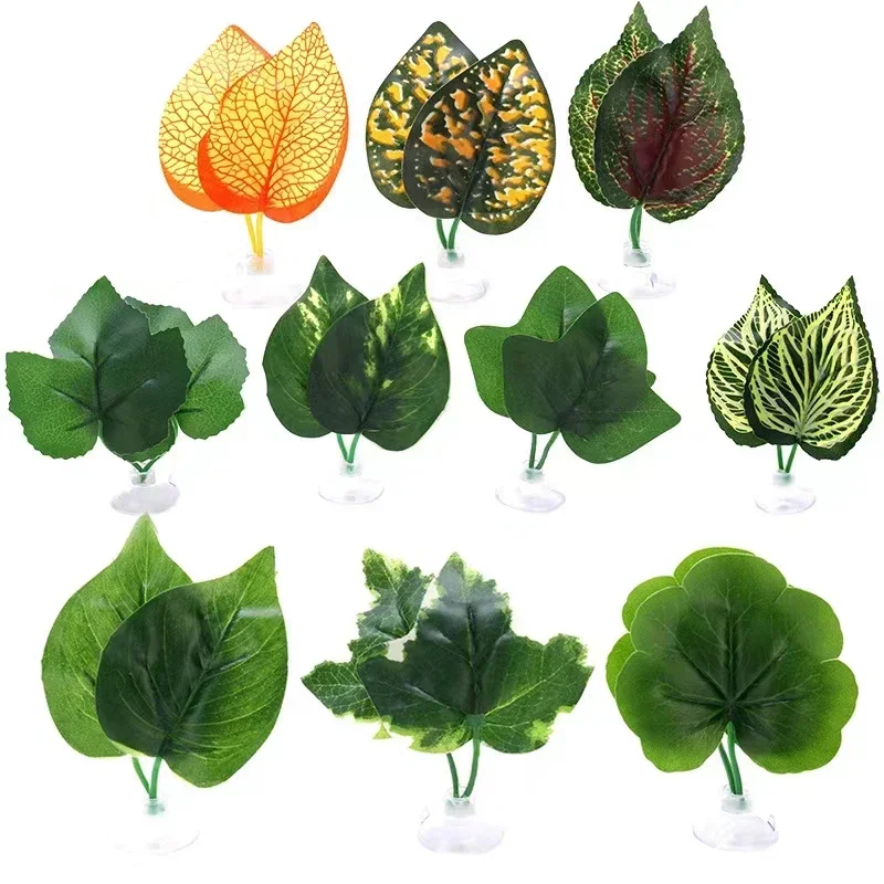 1Pc Artificial Aquarium Leaf Plants Decoration Betta Fish Rest Spawning Ornamental Plant Betta Fish Play Relax Hide Leaf Hammock