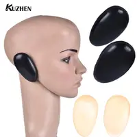 Couvre-oreilles en plastique pour barbier professionnel, outils de coiffure, protecteur de embaupour cheveux, bouclier noir, accessoires de salon, 2 pièces 1