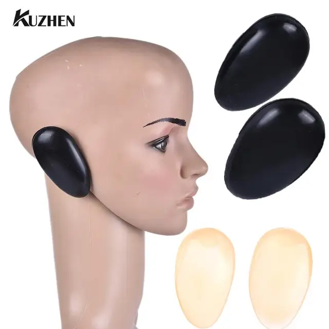 Couvre-oreilles en plastique pour barbier professionnel, outils de coiffure, protecteur de embaupour cheveux, bouclier noir, accessoires de salon, 2 pièces 1