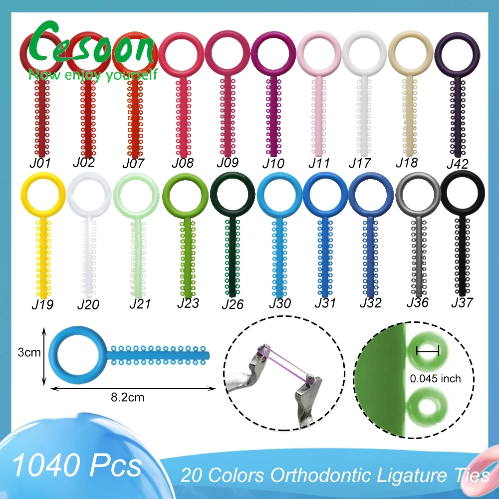

1040 шт./40 палочек, Стоматологические Ортодонтические эластичные лигатурные галстуки, красочные резиновые ленты для детской стоматологии, материал для лечения