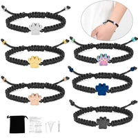 Pet Paw Cremation Urn Bracelet Small Crystal Paws Urns For Dog/Cat Ashes Memorial Jewelry Stainless Steel Adjustable Bangle 2