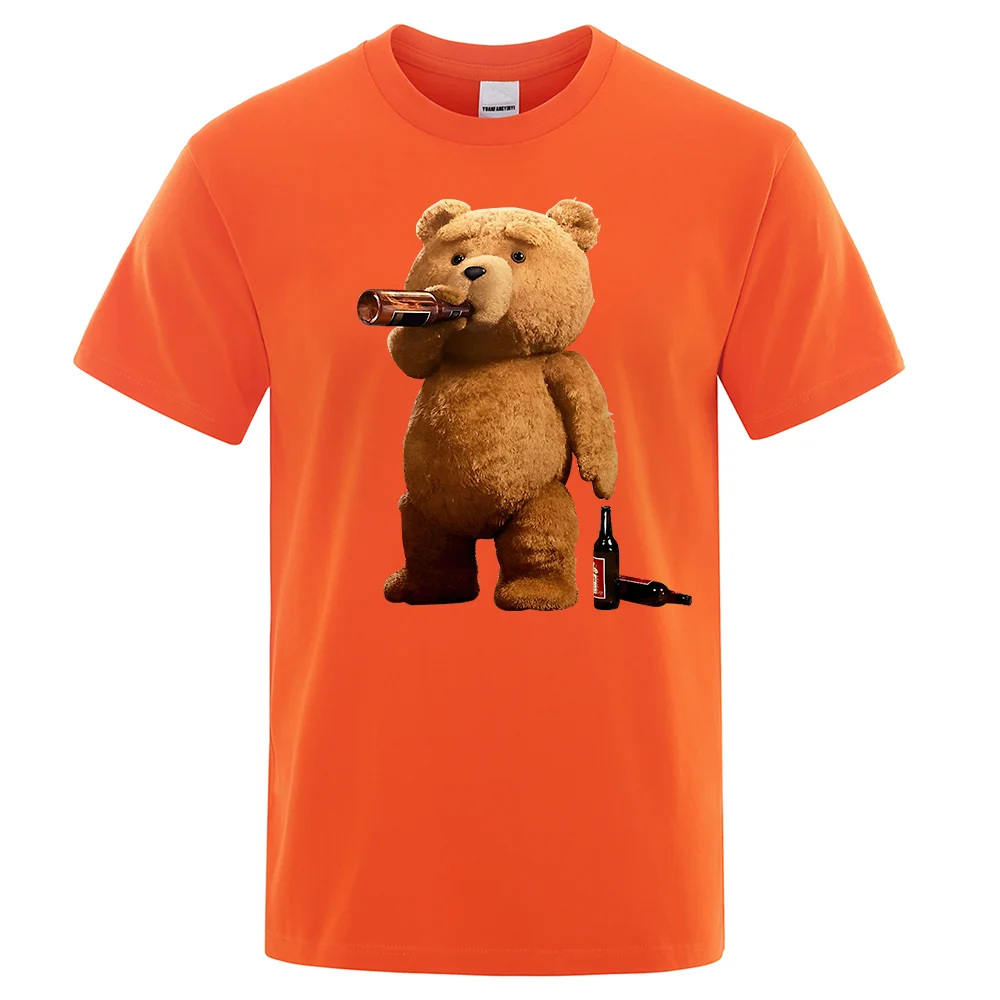 Charming Bear Beer Poster Graphic T-Shirt - Men's Casual Oversized Streetwear Tee