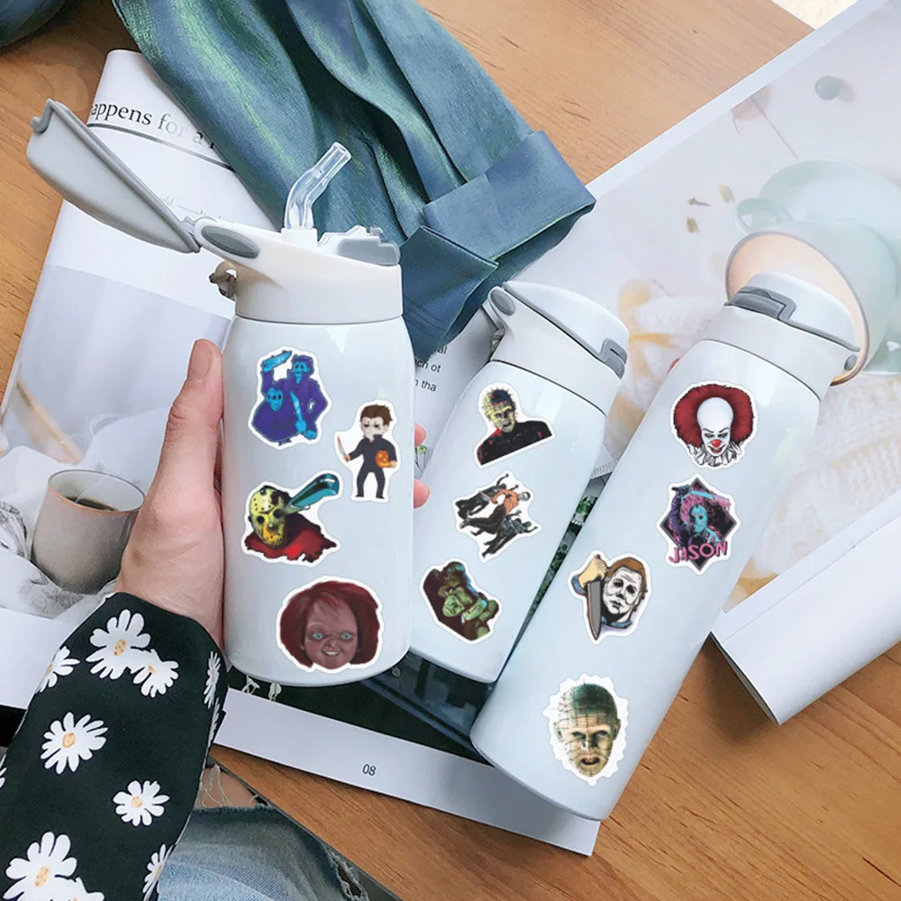 10/30/50/100PCS Mix Horror Movie Stickers Decals Skateboard Laptop Motorcycle Phone Bike Car Cool Waterproof Sticker for Kid Toy