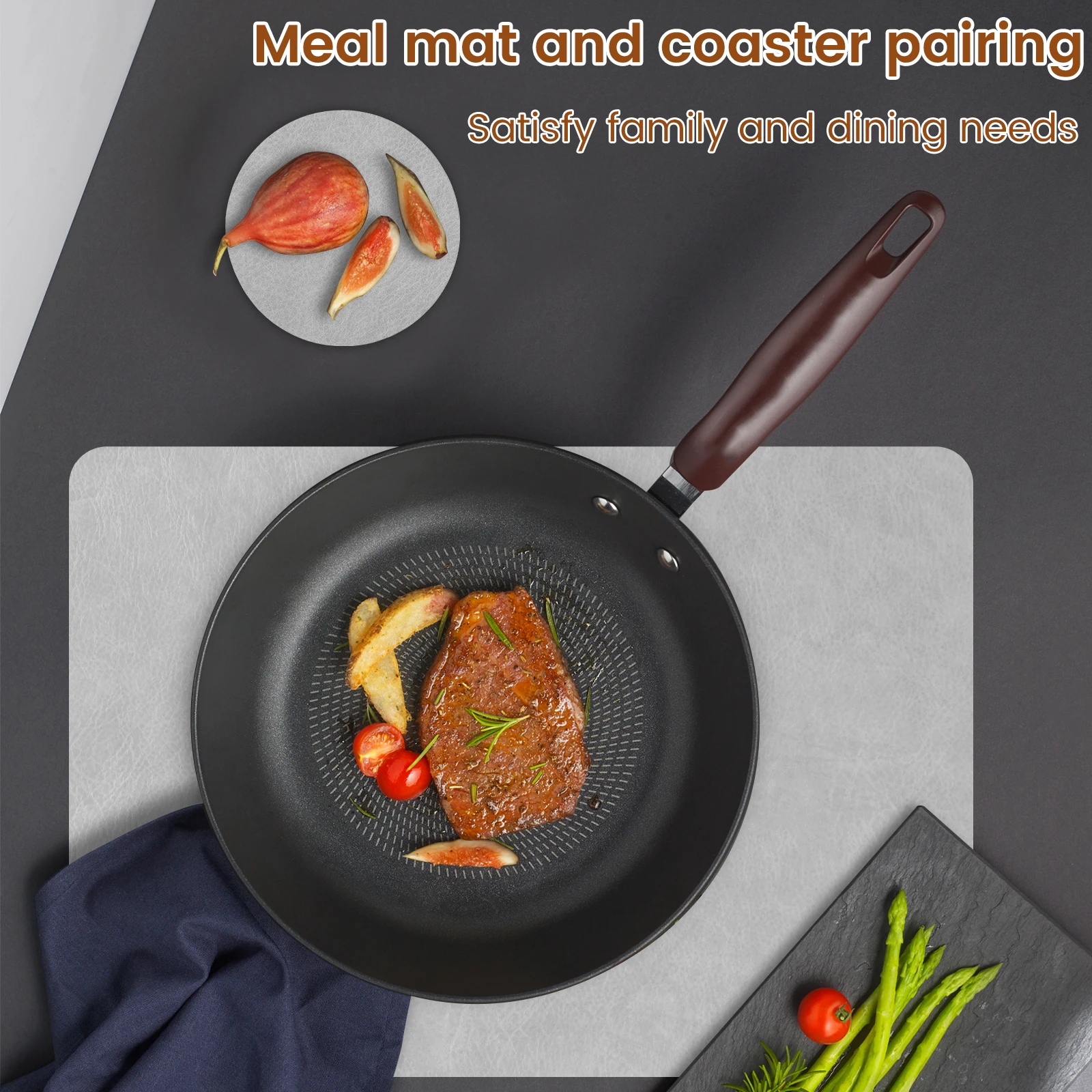 12Pcs Double Layer PVC Leather Table Mat Oil Resistant Dinner Mat Thermal Insulation PVC Leather Placemat Anti Scald for Home