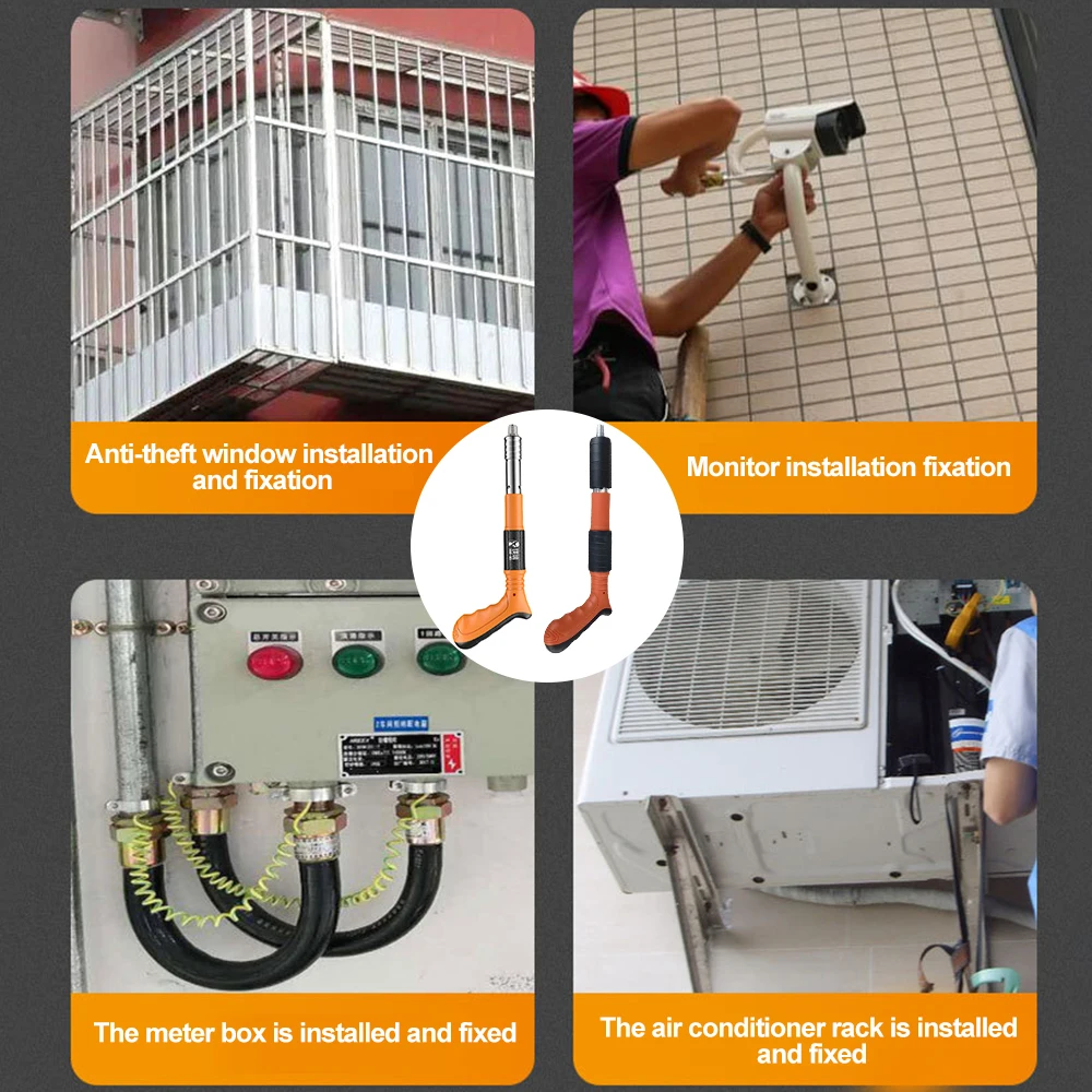 Steel Nail Gun Silencing Wall Fastener Manual Air Nailer Adjustable Anchor Wire Slotting Device Metalworking Rivet Gun Tools 3