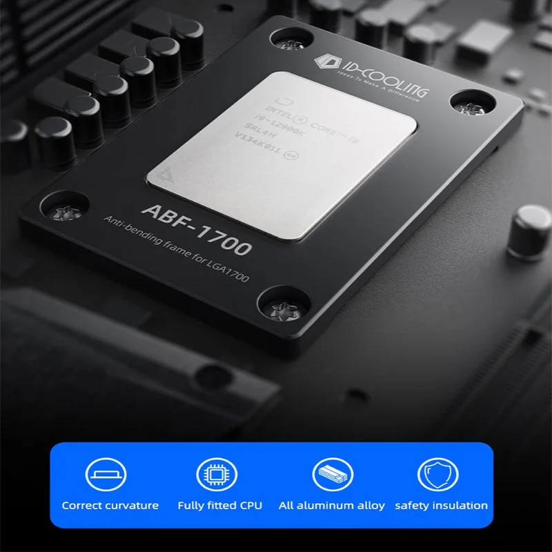 ID 쿨링 ABF 1700 안티 벤딩 버클 프레임 알루미늄 12 13 14세대 CPU 고정장치 LGA1700용 드라이버 포함