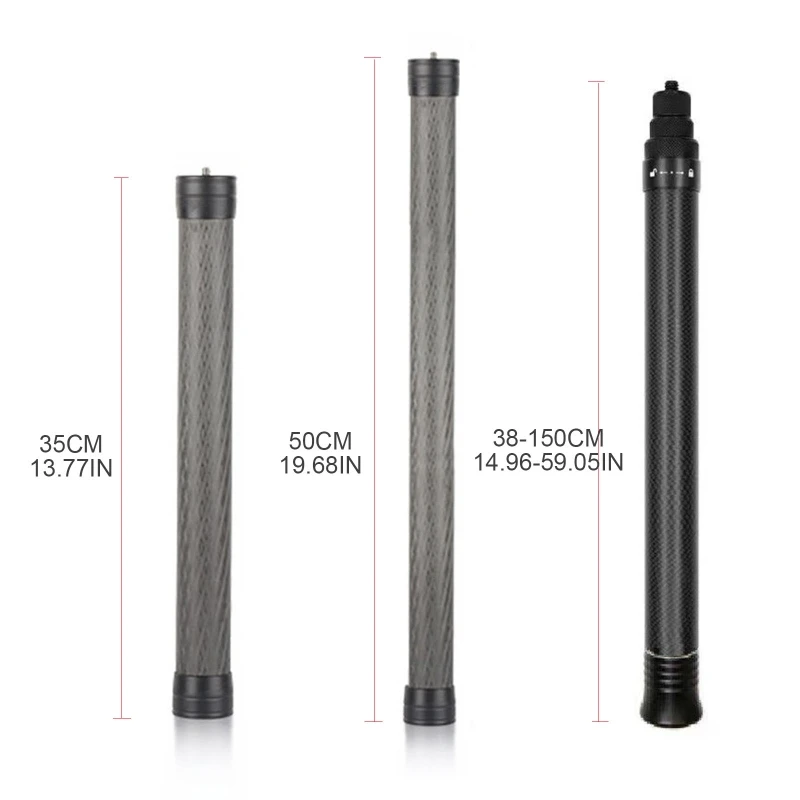 Camera Gimbal Stabilizer Gimbal Extension Pole Carbon Fiber Extender Bar Lightweight 1/4" Universal Rod for Ronin S, Ronin SC/ZHIYUN