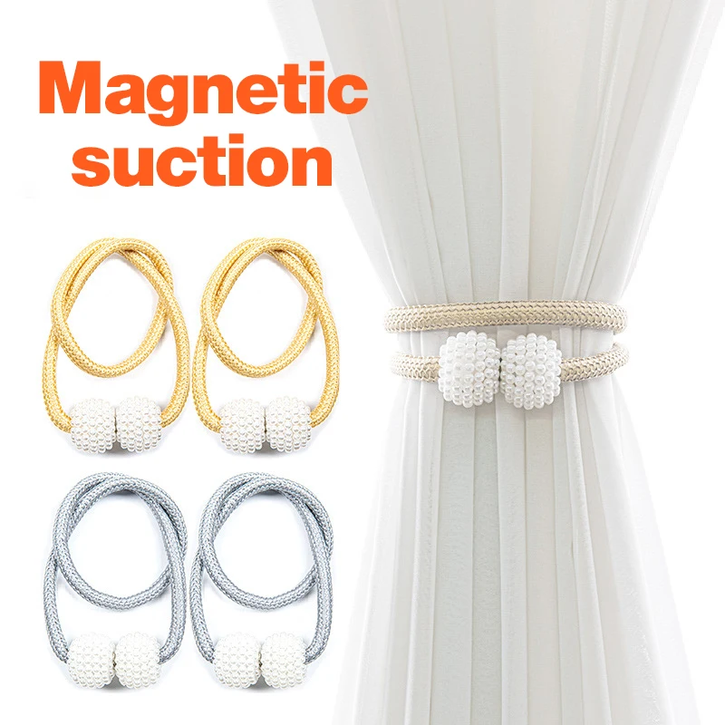

1/2PCS Pearl Magnetic Curtain Clip Curtain Holders Tie Back Buckle Clips Hanging Ball Buckle Tie Back Curtain Decor Accessories