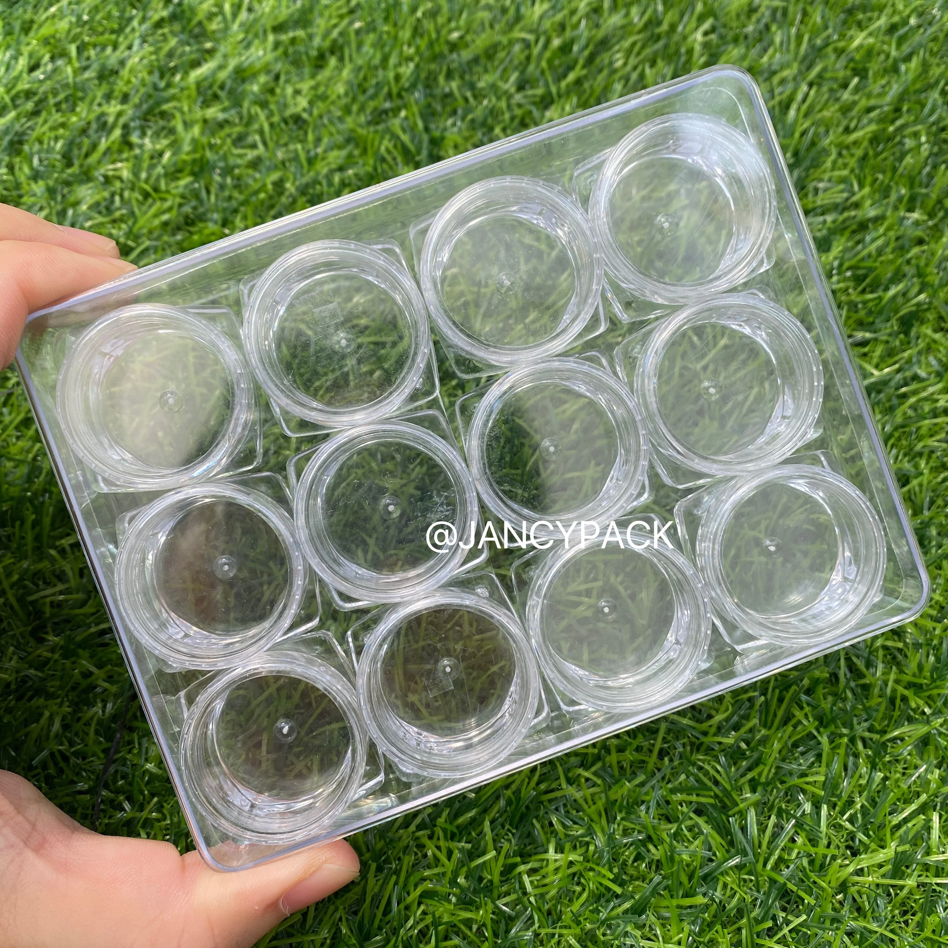 

12 Grids Detachable Plastic Storage Box For Nail Rhinestone Nail Glitter Transparent Rectangle Transparent Finding Organizer