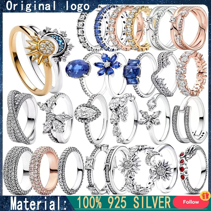 

New Women's Sparkling Single Row Zircon Eternal Ring Simple and Luxury 925 Silver DIY Jewelry Gift Fashionable and Luxury