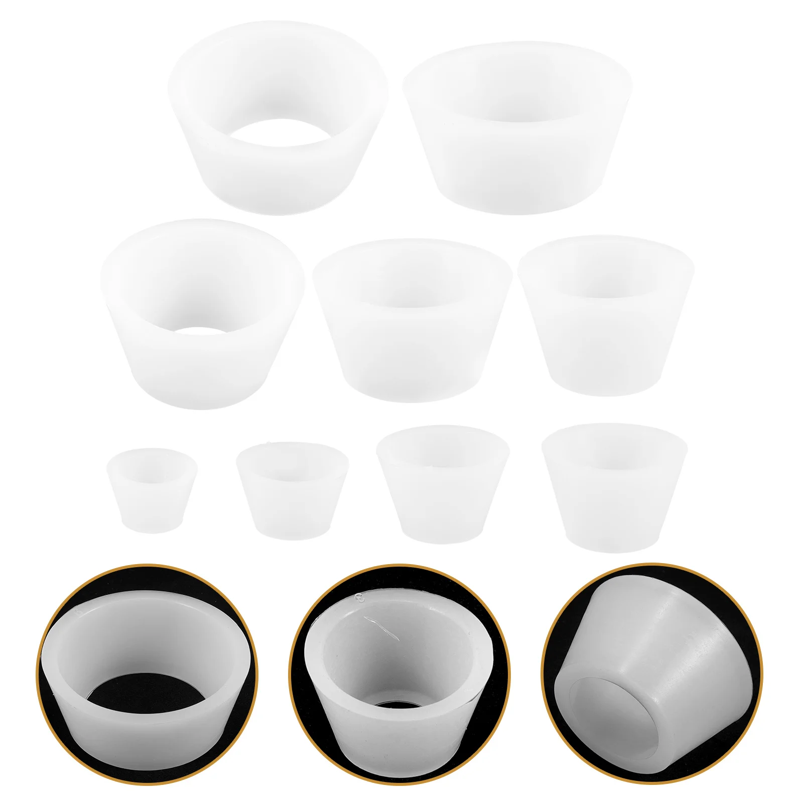 

9 Pcs Buchner's Funnel Rest Science Experiment Filter Attachment Adapter Cones Flask Space-saving Storage Silica Gel Ring
