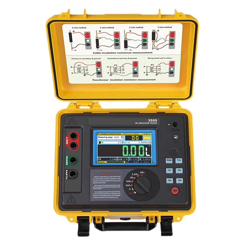 

ETCR3500 ETCR3500B High Voltage Insulation Resistance Tester 5KV 2TΩ 10KV 5TΩ HD LCD Display Digital Earth Resistance Multimeter