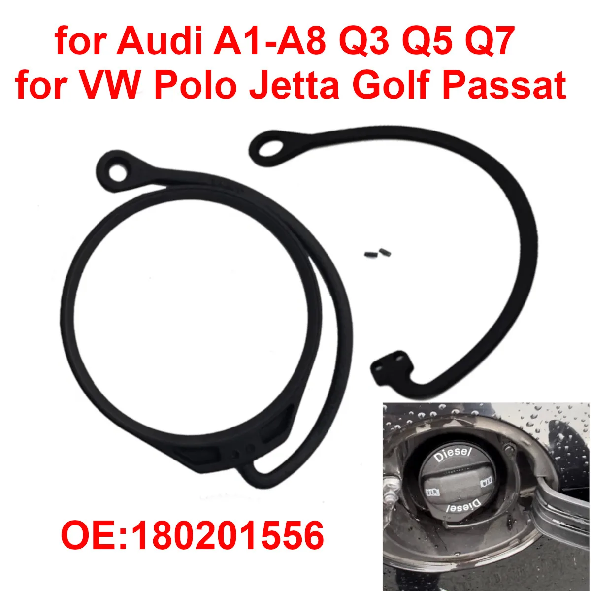 180201556 Fuel Tank Cap Cover Cable Band Cord Rope for VW Polo Jetta Golf Passat Audi A1 A3 A4 A5 A6 A8 Q3 Q5 Q7 Skoda Seat