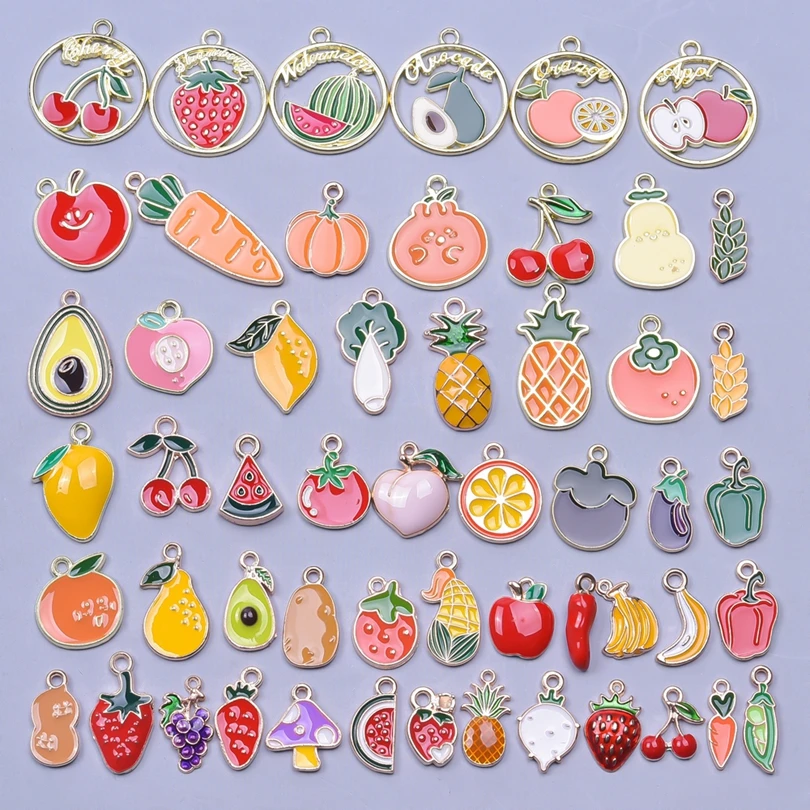 20 Pz/Lotto Ciondoli Smaltati Bulk Verdura Peperoncino Fungo Martelaby.