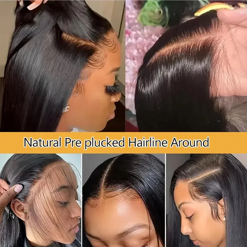 30 Inch 13x4 Wigs Human Hair Straight Lace Front Wig 200 Dinsity Pre Plucked HD Transparent Lace Frontal Wig Natural Hairline