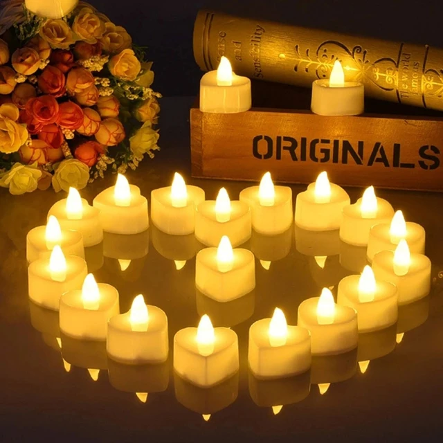 6 db Szívforma Led Tealight Gyertyák Szeretik Az Elektromos Készüléket A Valentin -Napra