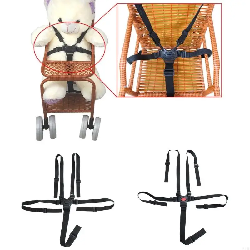 634F Universal Baby 5 Point Safety Harness Belt for Stroller High Chair Pram Children Kid Pushchair Nylon+POM Made