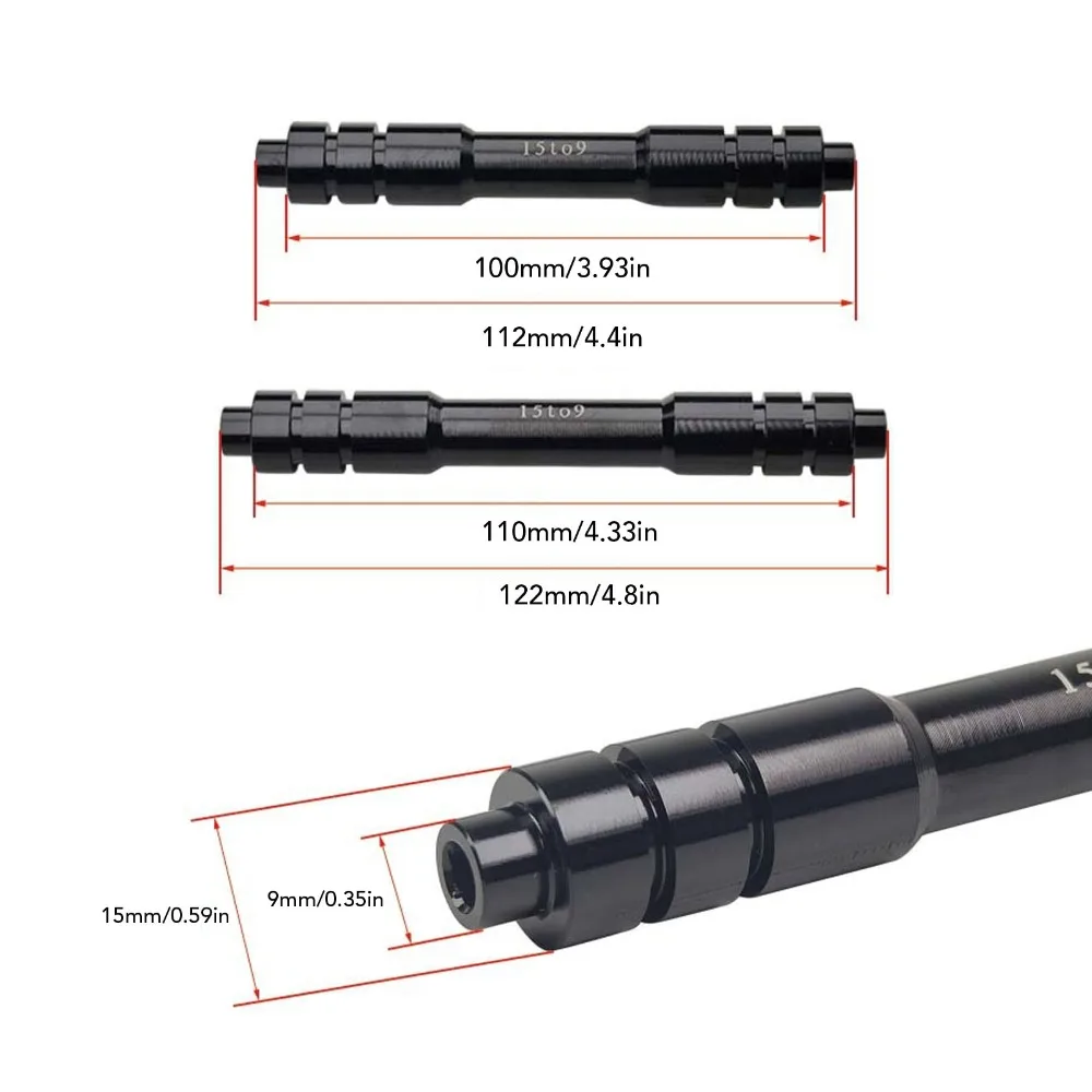 알루미늄 합금 프론트 스루 액슬 어댑터 100mm/110mm 15mm9mm 허브 스케이버 어댑터 설치가 용이함