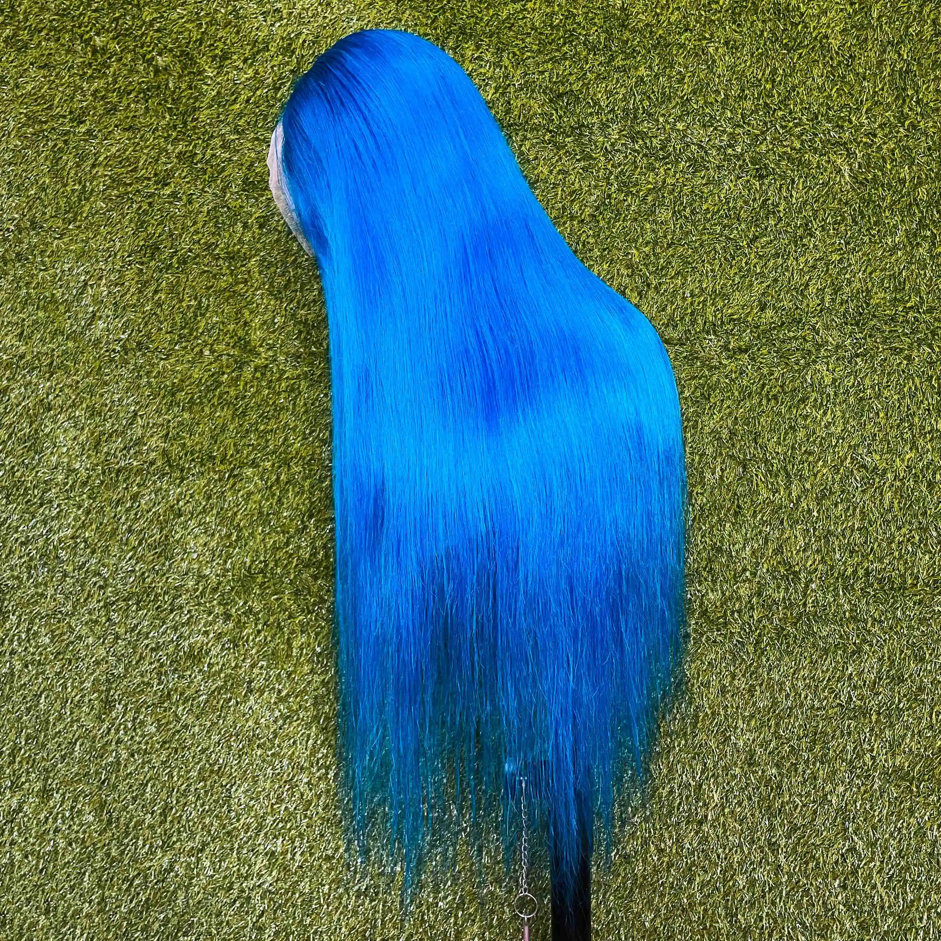 13x4 13x6 Transparent Lace Frontal Body Wave Human Hair Wig Blue Color Brazilian Remy Lace Front Human Hair Wigs for Women 250%