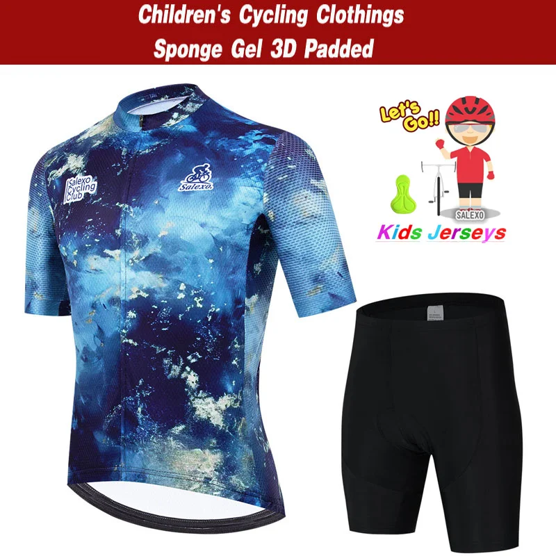 Children's Cycling Jersey Sets BOY Summer Short Sleeve Road Racing Bike Clothing Breathable MTB Bicycle Bib Suit Ropa Ciclismo