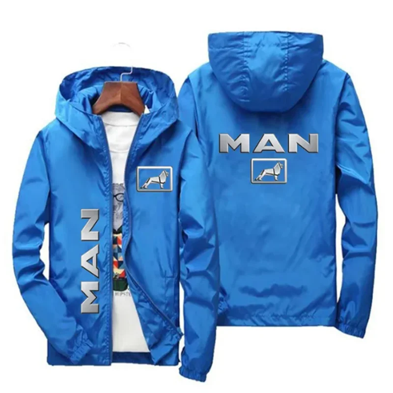 Logo Printed Zipper Jacket for Men's Car, Hood, Sweatshirt, Casual Jacket, Hiking, Autumn, Winter, 2024