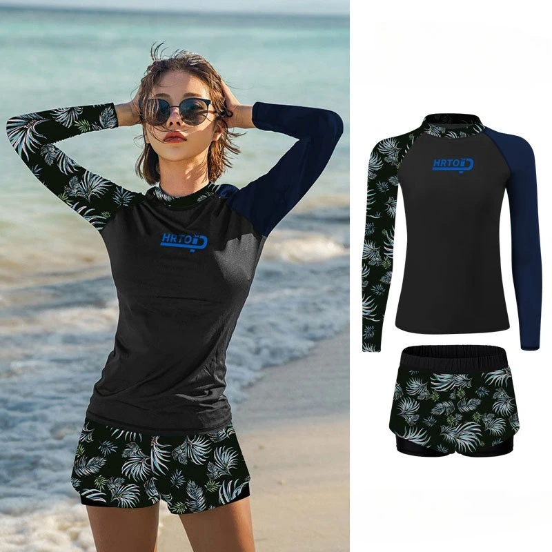 Couples Two-piece Swimwear Sets Sports Swimsuits Women Quick-drying Sun Protection Rash Guard Men Dive Skin