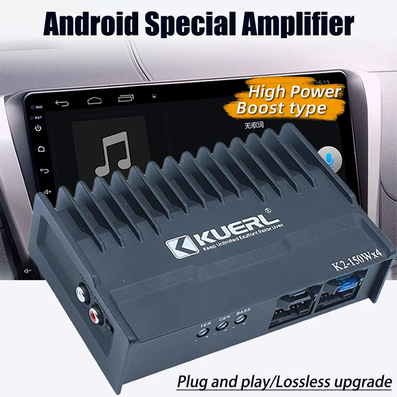 Amplificatore Power Audio Plug & Play Per Auto Qusedwey – Compatibile Con Lettori Android, Chip Importato, Design Ultra Sottile In Alluminio