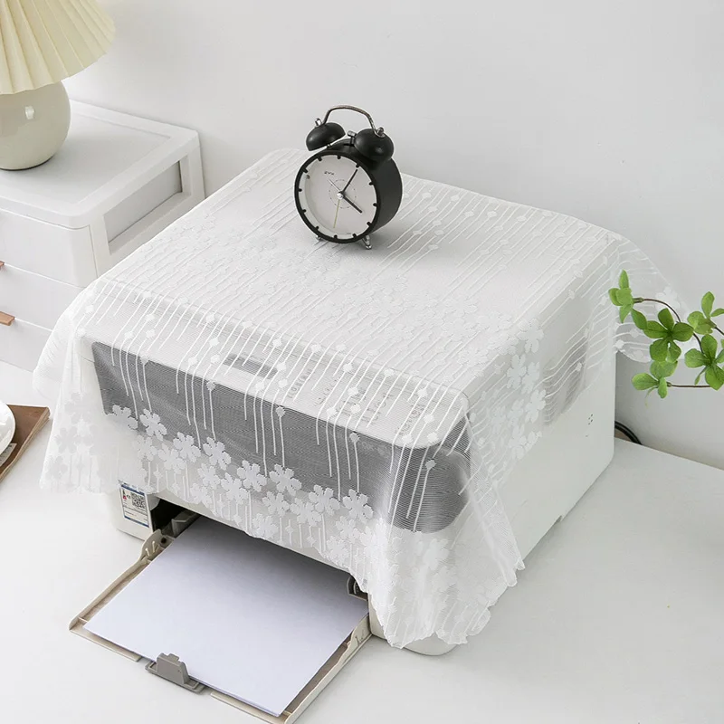 European Style Dust Covers White Color Flower Microwave Oven Covers Tablecloth Household Dust Protector Table Lamp Cover