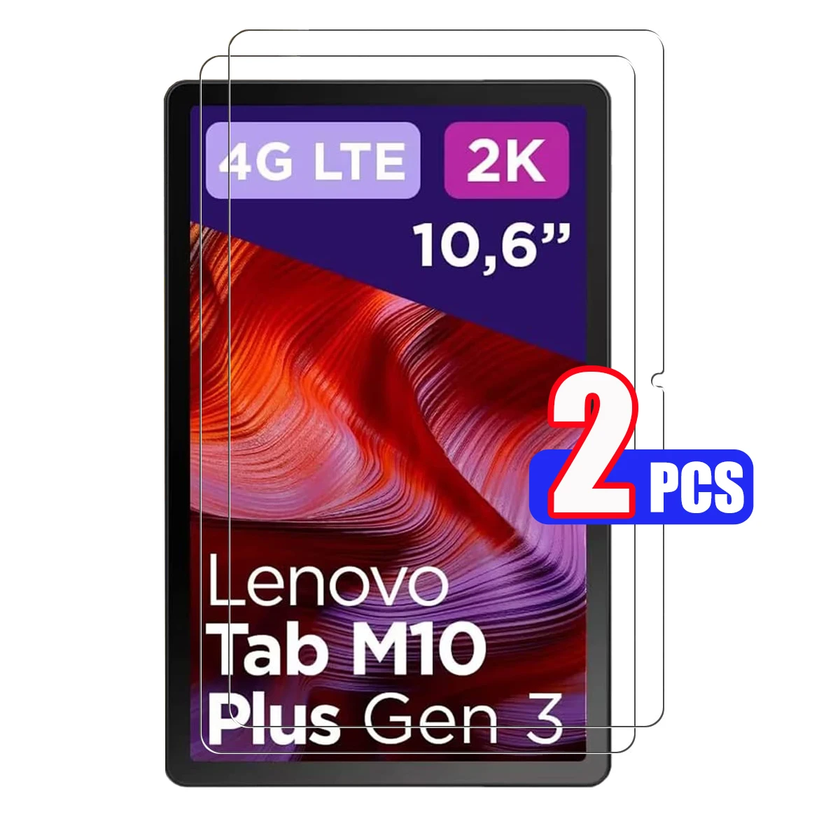 

2 шт./упаковка, Защитная пленка для экрана Lenovo Tab M10 Plus (3-е поколение), 10,6 дюйма, закаленное стекло для M10 Plus (Gen 3) TB125FU XU TB128F