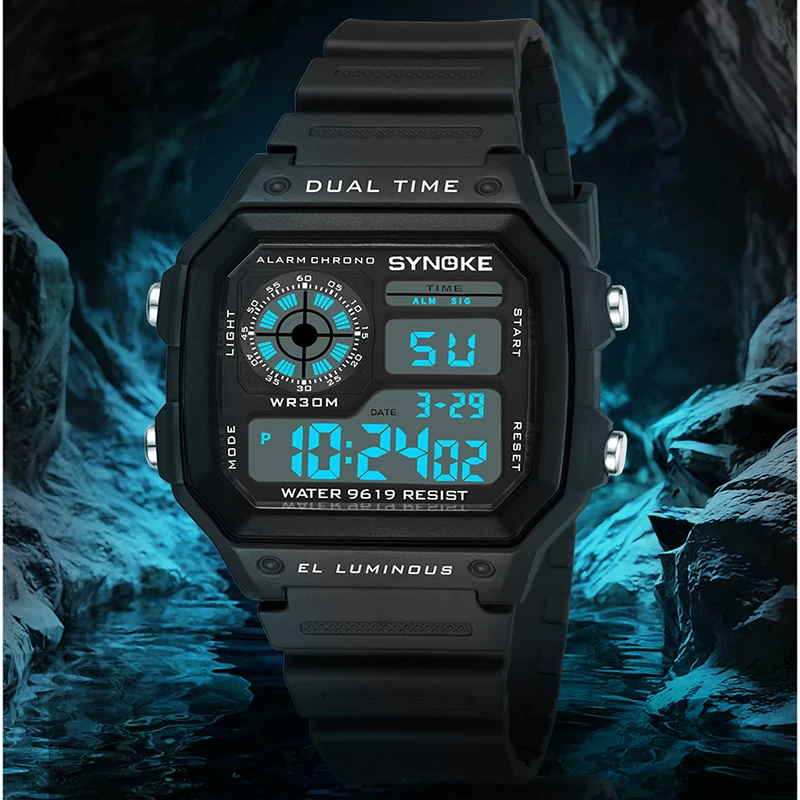SYNOKE Men's Retro Sport Waterproof Luminous Military Watch