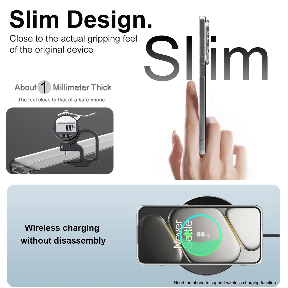 Ultra Thin Soft Clear Back Cover Phone Case by IMAK